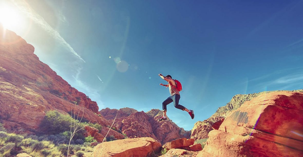 Runner training outdoors